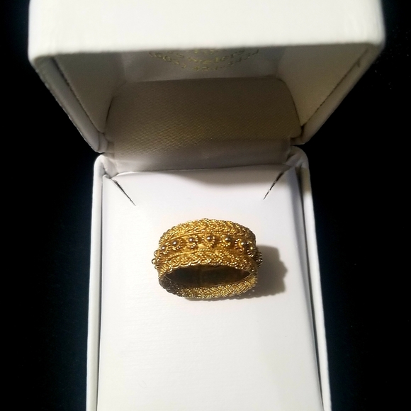 Gold Plate Stamped Silver Ring Size 9 - Picture 6 of 6